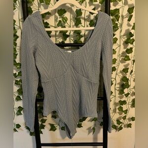 Boutique Blue Sweater Bodysuite